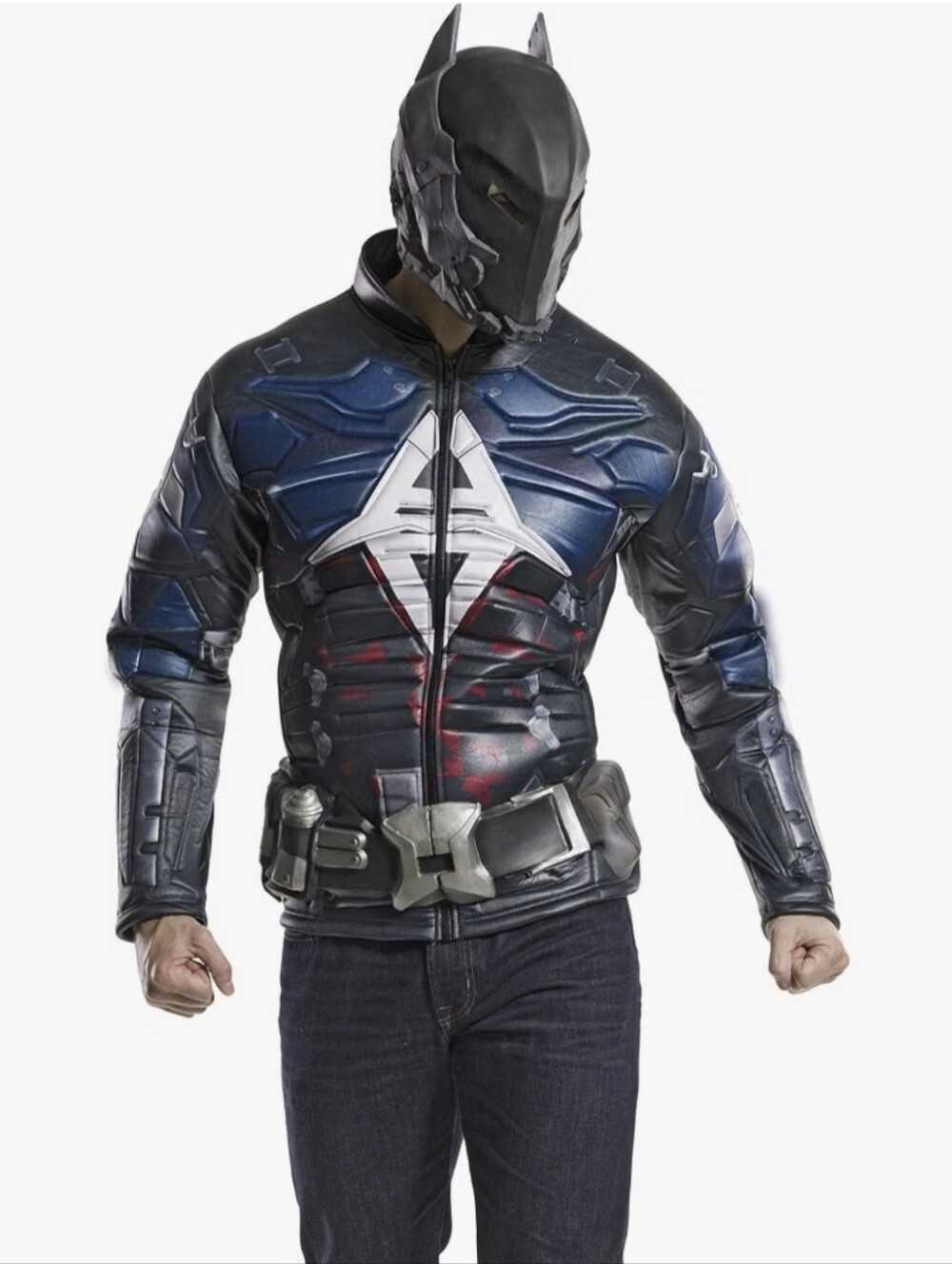 DC Comics Men's XL BATMAN Arkham Knight Muscle Chest Halloween Costume Jacket